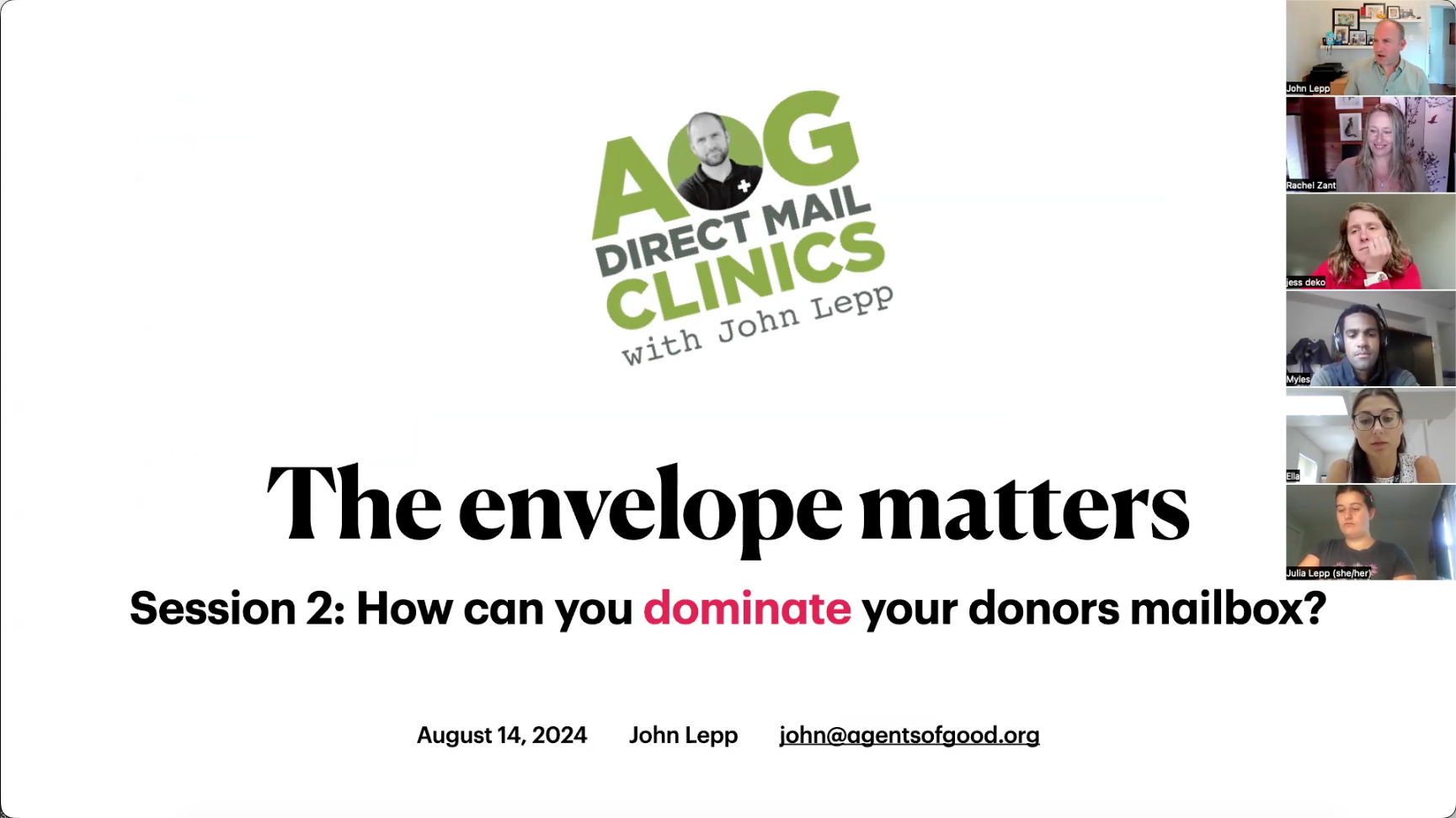 Direct Mail Clinic #2 - Let's fixate on envelopes
